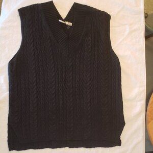 Cable Knit ECO by Design Sweater Vest - Size Medium - Black